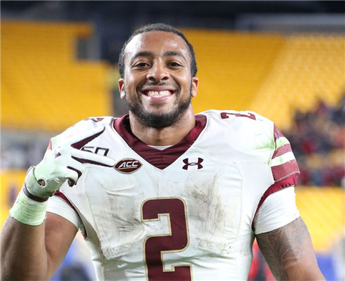 Men's Boston College Eagles #2 AJ Dillon Under Armour White Football Jersey