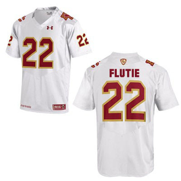 Men's Boston College Eagles #22 Doug Flutie White Football Jersey
