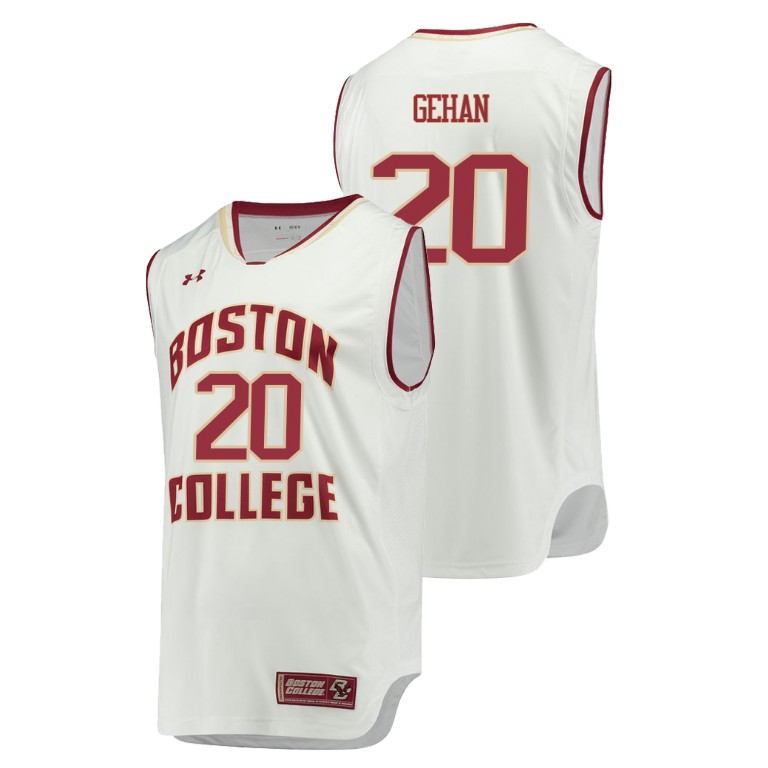 Men's Boston College Eagles White Gordon Gehan College Basketball Replica Jersey