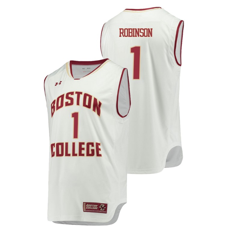Men's Boston College Eagles White Jerome Robinson College Basketball Replica Jersey