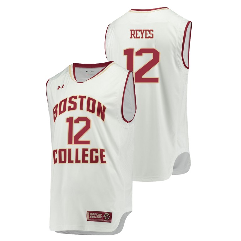 Men's Boston College Eagles White Johncarlos Reyes College Basketball Replica Jersey