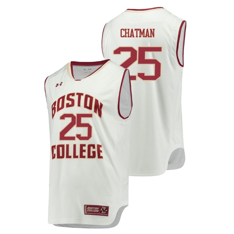 Men's Boston College Eagles White Jordan Chatman College Basketball Replica Jersey