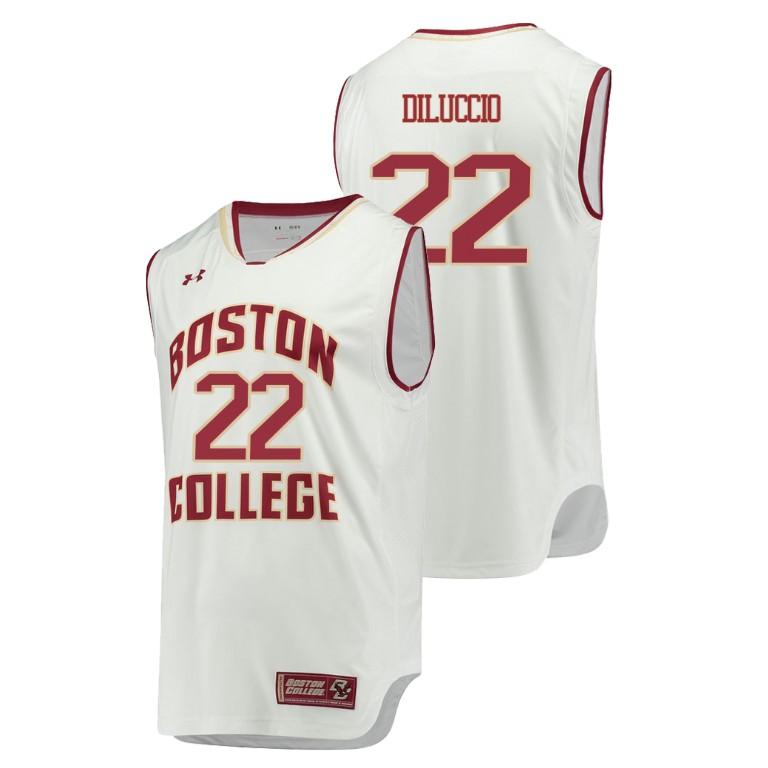 Men's Boston College Eagles White Matt DiLuccio College Basketball Replica Jersey