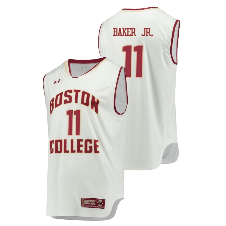 Men's Boston College Eagles White Vin Baker Jr. College Basketball Replica Jersey