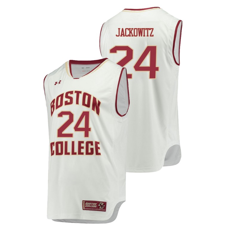 Men's Boston College Eagles White Will Jackowitz College Basketball Replica Jersey
