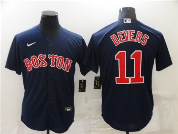 Men's Boston Red Sox #11 Rafael Devers Nike Navy Home Cool Base Jerseys