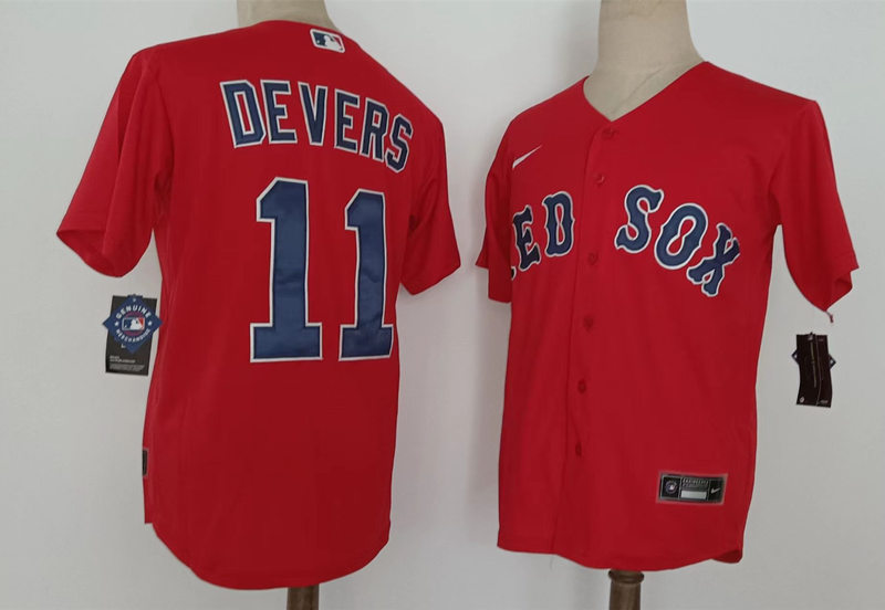 Men's Boston Red Sox #11 Rafael Devers Nike Red Alternate Cool Base Jerseys