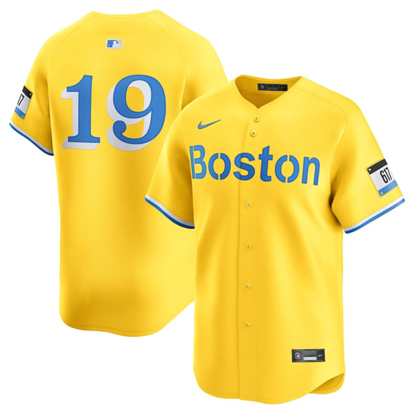 Men's Boston Red Sox #19 Roman Anthony Gold City Connect Stitched Baseball Jersey