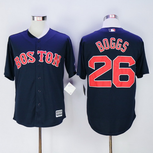 Men's Boston Red Sox #26 Wade Boggs Retired Navy Blue Cool Base Baseball Jerseys