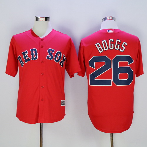 Men's Boston Red Sox #26 Wade Boggs Retired Red Cool Base Baseball Jerseys