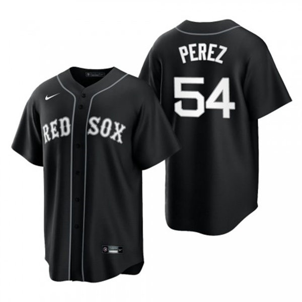 Men's Boston Red Sox #54 Martin Perez Nike Black White 2022 Collection Jersey