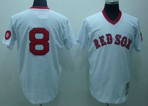 Men's Boston Red Sox #8 Carl Yastzremski White Pullover Throwback Jerseys