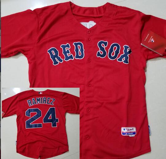 Men's Boston Red Sox Retired Player #24 Manny Ramirez Cool Base Baseball Jersey1