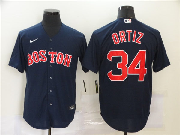 Men's Boston Red Sox Retired Player #34 David Ortiz Nike Navy Home Cool Base Jerseys