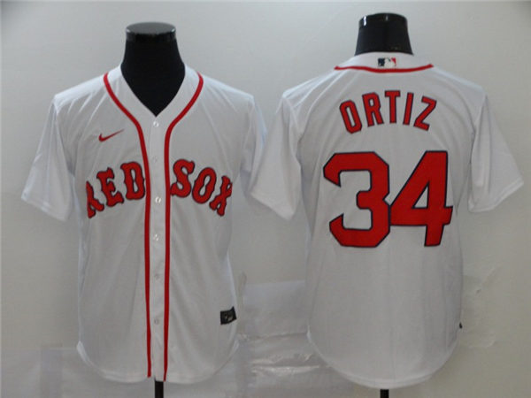 Men's Boston Red Sox Retired Player #34 David Ortiz Nike White Home Cool Base Jerseys