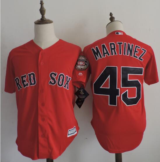 Men's Boston Red Sox Retired Player #45 Pedro Martinez Red Majestic Cool Base Jersey
