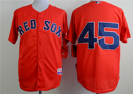 Men's Boston Red Sox Throwback Plyer #45 Pedro Martinez Red Cool Base Jerseys