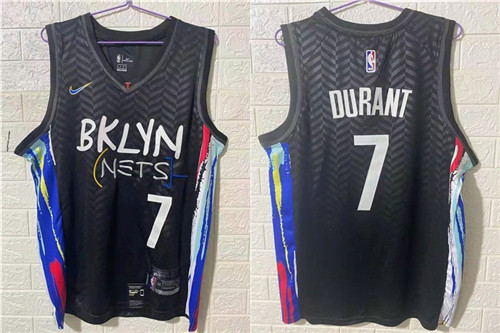 Men's Brooklyn Nets #7 Kevin Durant NEW Black 2021 City Edition Swingman Stitched NBA Jersey