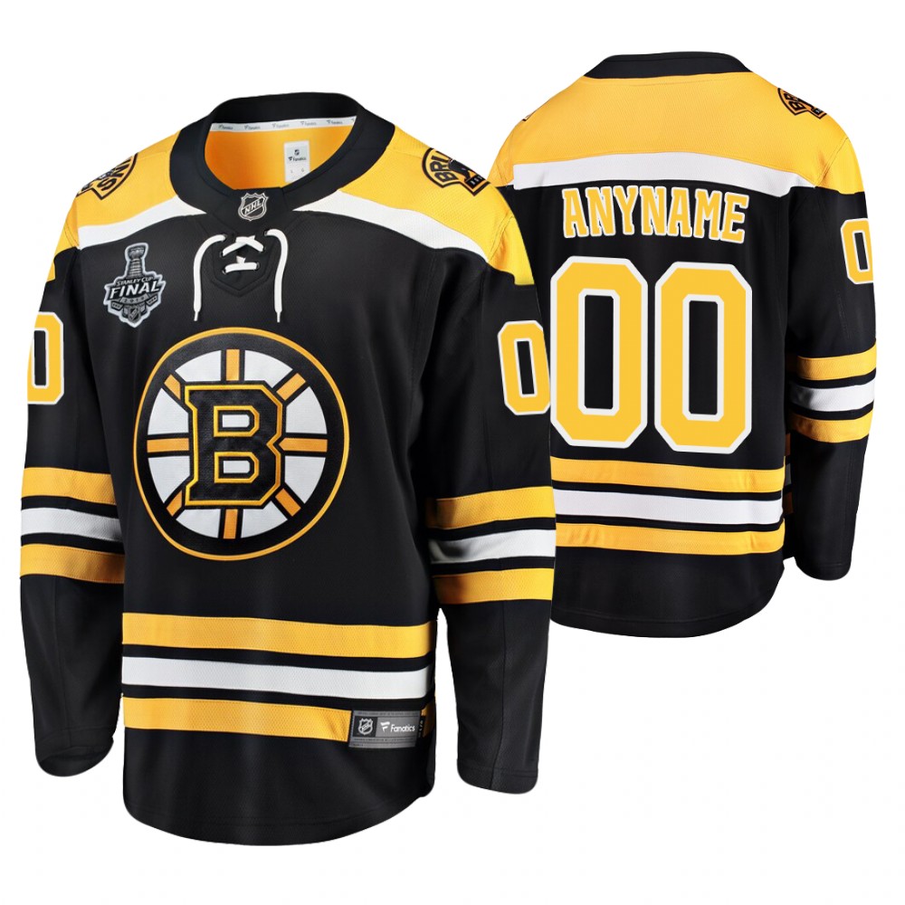Men's Bruins #00 Custom Stanley Cup Final Home Jersey