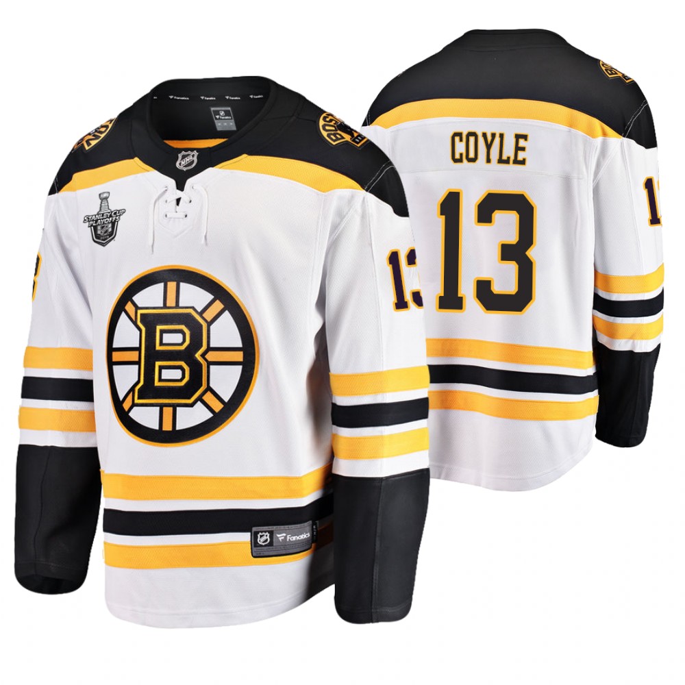 Men's Bruins #13 Charlie Coyle Stanley Cup Playoffs Away Jersey