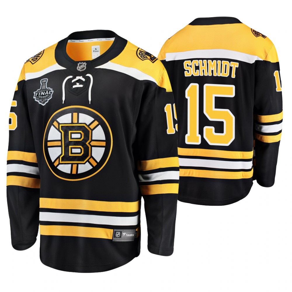 Men's Bruins #15 Milt Schmidt Stanley Cup Final Retired Player Jersey