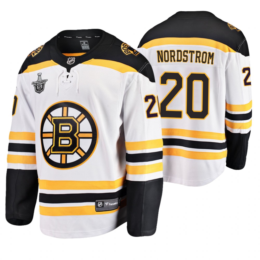 Men's Bruins #20 Joakim Nordstrom Stanley Cup Playoffs Away Jersey