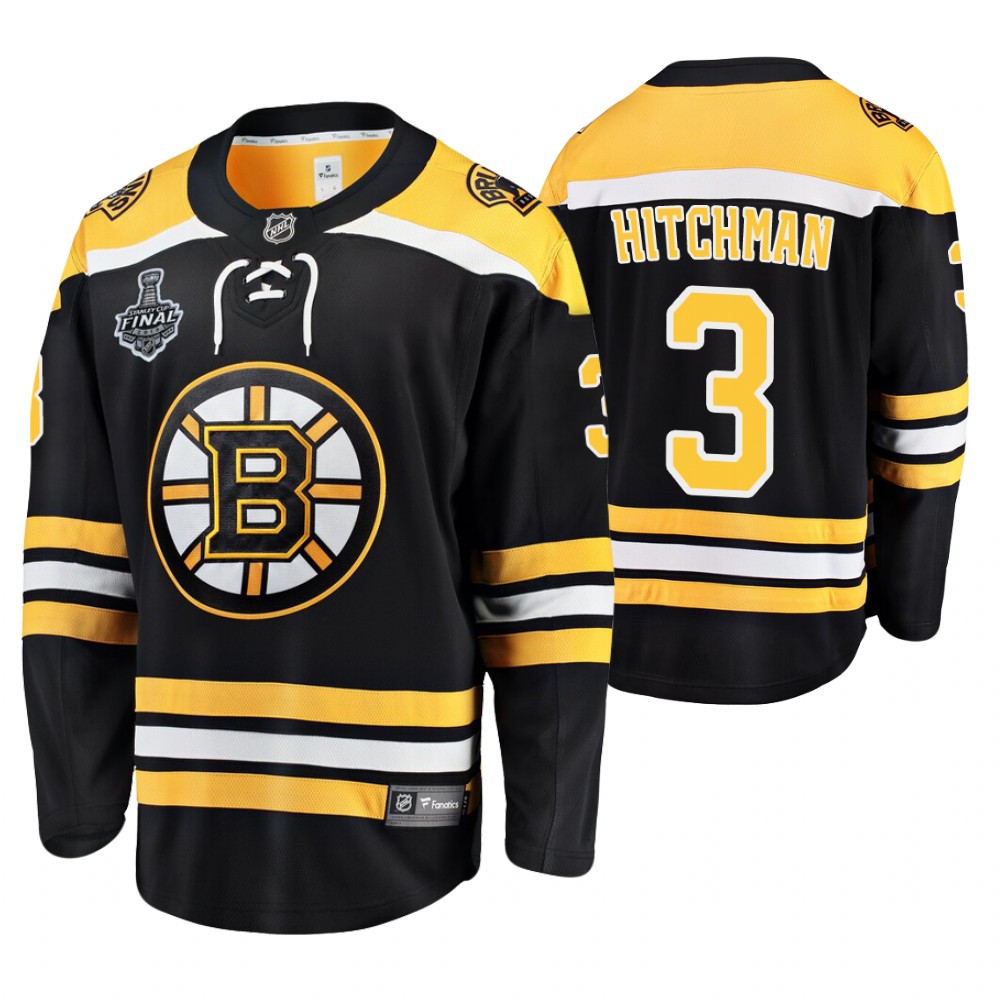 Men's Bruins #3 Lionel Hitchman Stanley Cup Final Retired Player Jersey