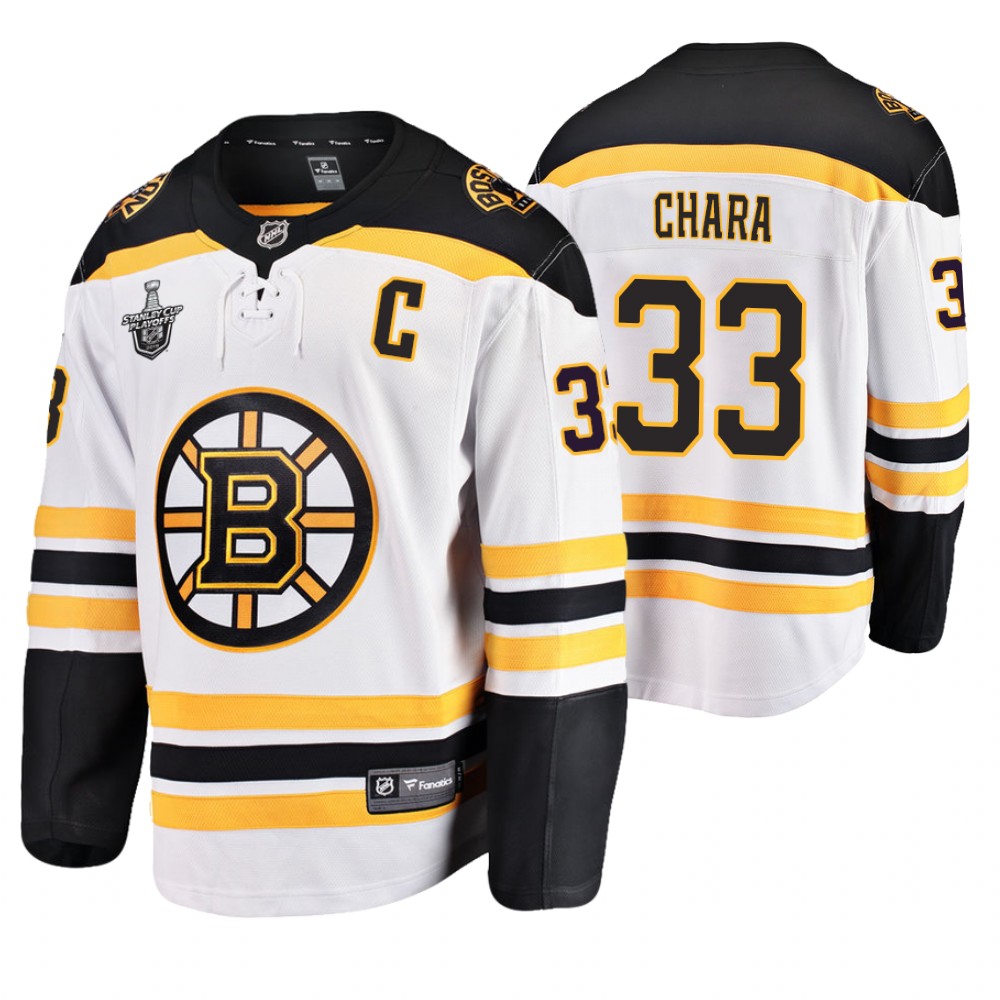 Men's Bruins #33 Zdeno Chara Stanley Cup Playoffs Away Jersey