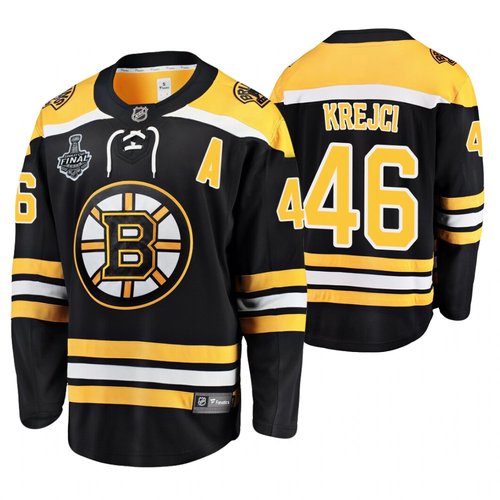 Men's Bruins #46 David Krejci Stanley Cup Final Home Jersey Stitched