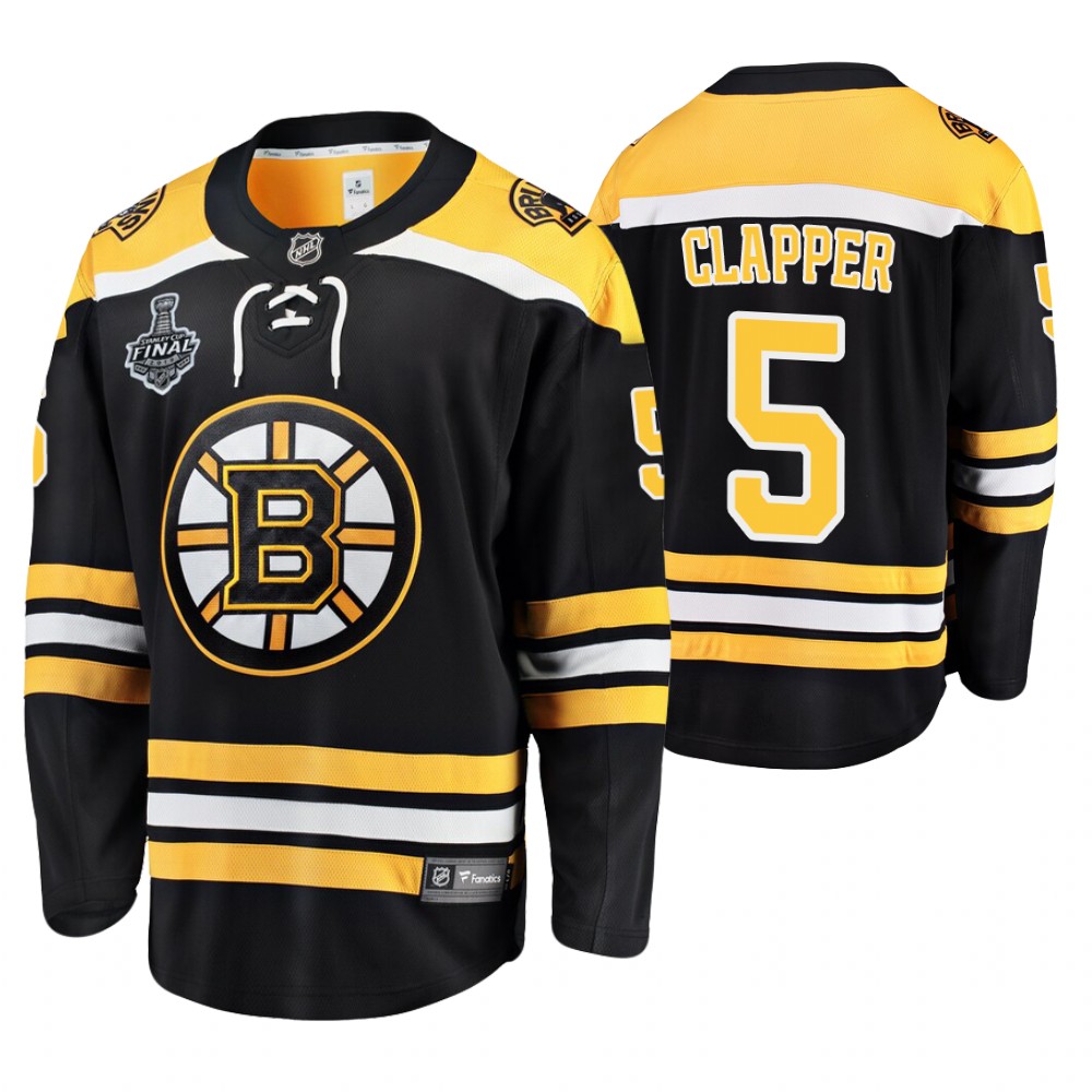 Men's Bruins #5 Dit Clapper Stanley Cup Final Retired Player Jersey