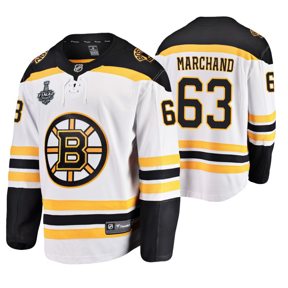Men's Bruins #63 Brad Marchand Stanley Cup Final Away Jersey Stitched