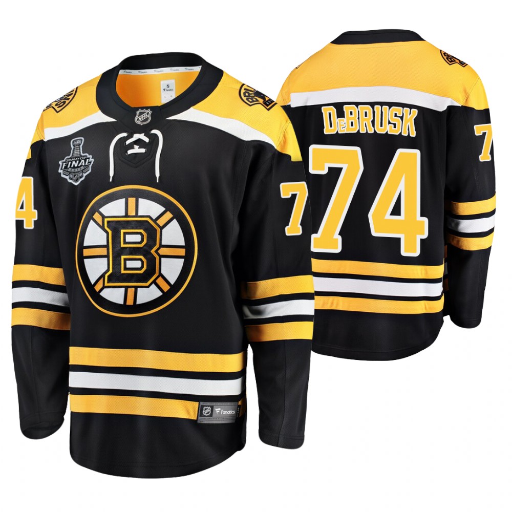 Men's Bruins #74 Jake DeBrusk Stanley Cup Final Home Jersey Stitched