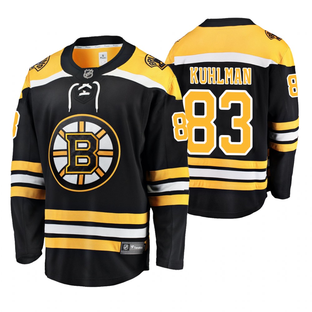 Men's Bruins #83 Karson Kuhlman Breakaway Home Jersey Black