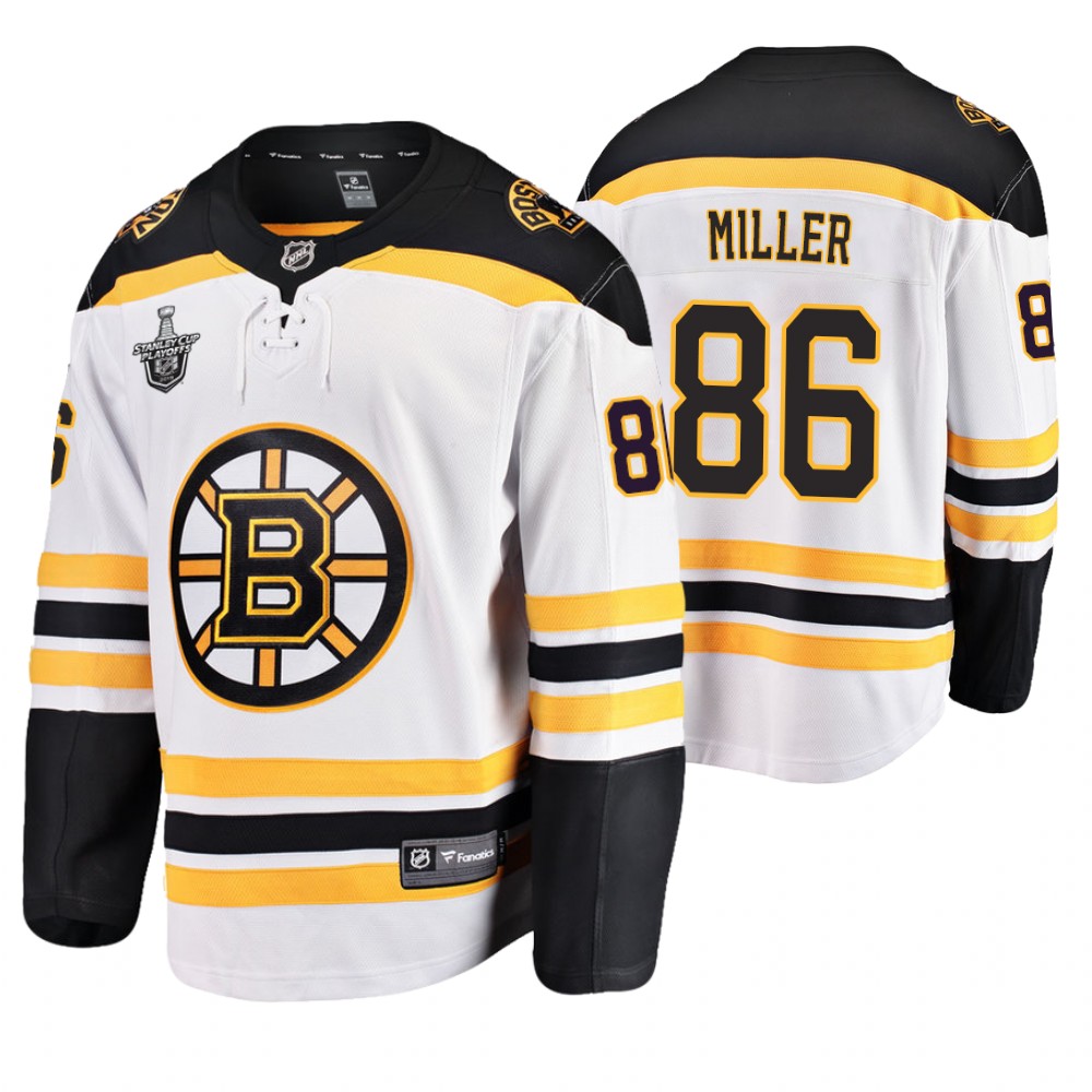 Men's Bruins #86 Kevan Miller Stanley Cup Playoffs Away Jersey