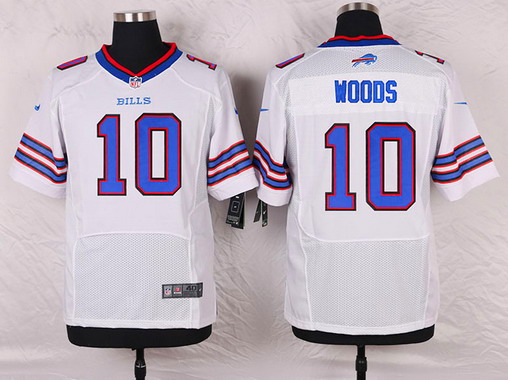 Men's Buffalo Bills #10 Robert Woods Nike White Elite Stitched Jersey