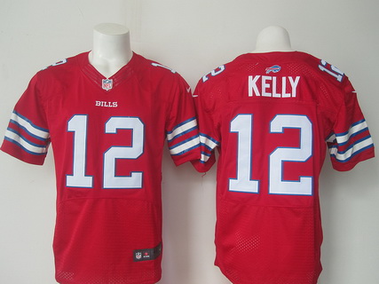 Men's Buffalo Bills #12 Jim Kelly Retired Player Red 2015 NFL Nike Elite Stitched Jersey