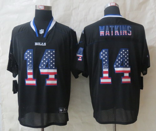 Men's Buffalo Bills #14 Sammy Watkins 2014 USA Flag Fashion Black Nik Elite Stitched Jerseys