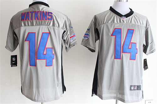 Men's Buffalo Bills #14 Sammy Watkins Nik Gray Shadow Elite Stitched Jersey