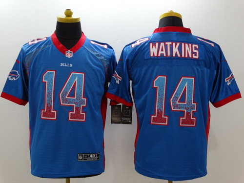 Men's Buffalo Bills #14 Sammy Watkins Nike Drift Fashion Blue Elite Stitched Jersey