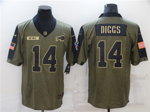 Men's Buffalo Bills #14 Stefon Diggs Nike Olive 2021 Salute To Service Limited Player Jersey