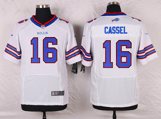 Men's Buffalo Bills #16 Matt Cassel White Road NFL Nike Elite Stitched Jersey