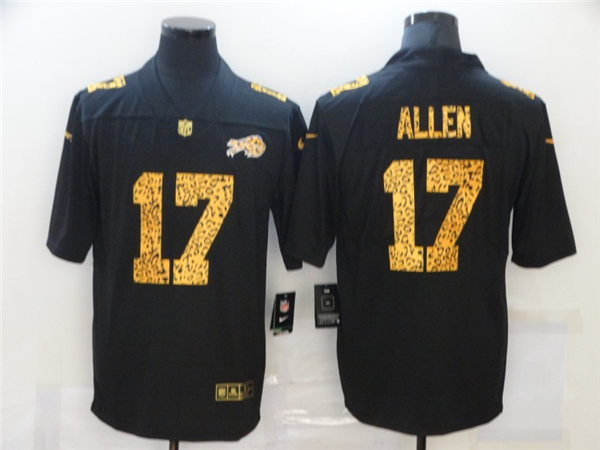 Men's Buffalo Bills #17 Josh Allen Black Nike Leopard Fashion Football Stitched Jersey