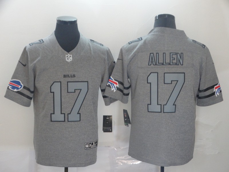 Men's Buffalo Bills #17 Josh Allen Nike Silver Inverted Legend Stitched Jersey