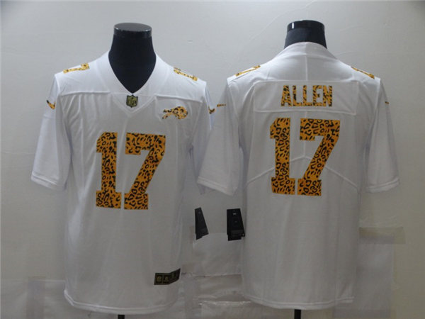 Men's Buffalo Bills #17 Josh Allen White Nike Leopard Fashion Football Stitched Jersey
