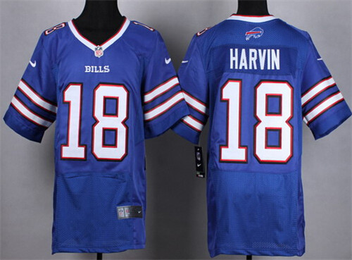 Men's Buffalo Bills #18 Percy Harvin Blue Nike Elite Stitched Jersey