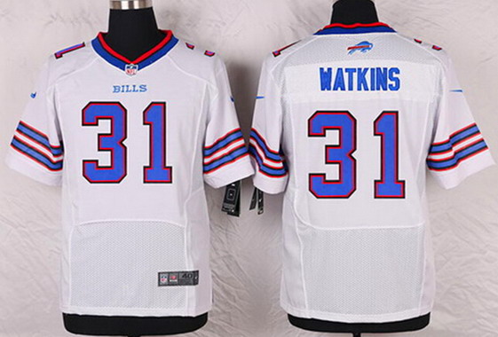 Men's Buffalo Bills #31 Jaylen Watkins White Road NFL Nike Elite Stitched Jersey