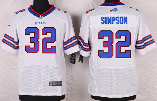 Men's Buffalo Bills #32 O. J. Simpson White Retired Player NFL Nike Elite Stitched Jersey