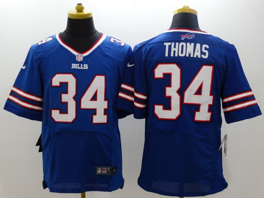 Men's Buffalo Bills #34 Thurman Thomas Nike Light Blue Elite Stitched Jersey