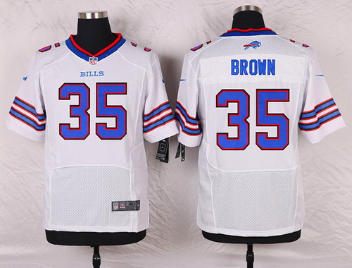 Men's Buffalo Bills #35 Bryce Brown White Road NFL Nike Elite Stitched Jersey