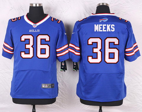 Men's Buffalo Bills #36 Jonathan Meeks Royal Blue Team Color NFL Nike Elite Stitched Jersey